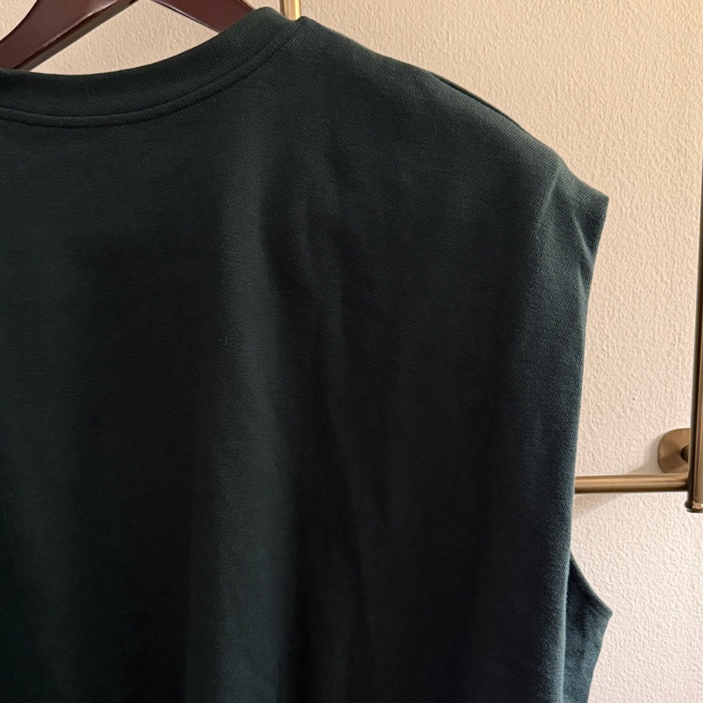 🌿 NWOT 🌿 SLEEVELESS SWEATSHIRT 🌿 ZARA 🌿 GREEN 🌿 MED 🌿 - Picture 12 of 14